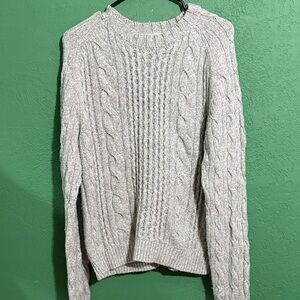 Abercrombie & Fitch Cable Knit Sweater - Light Gray